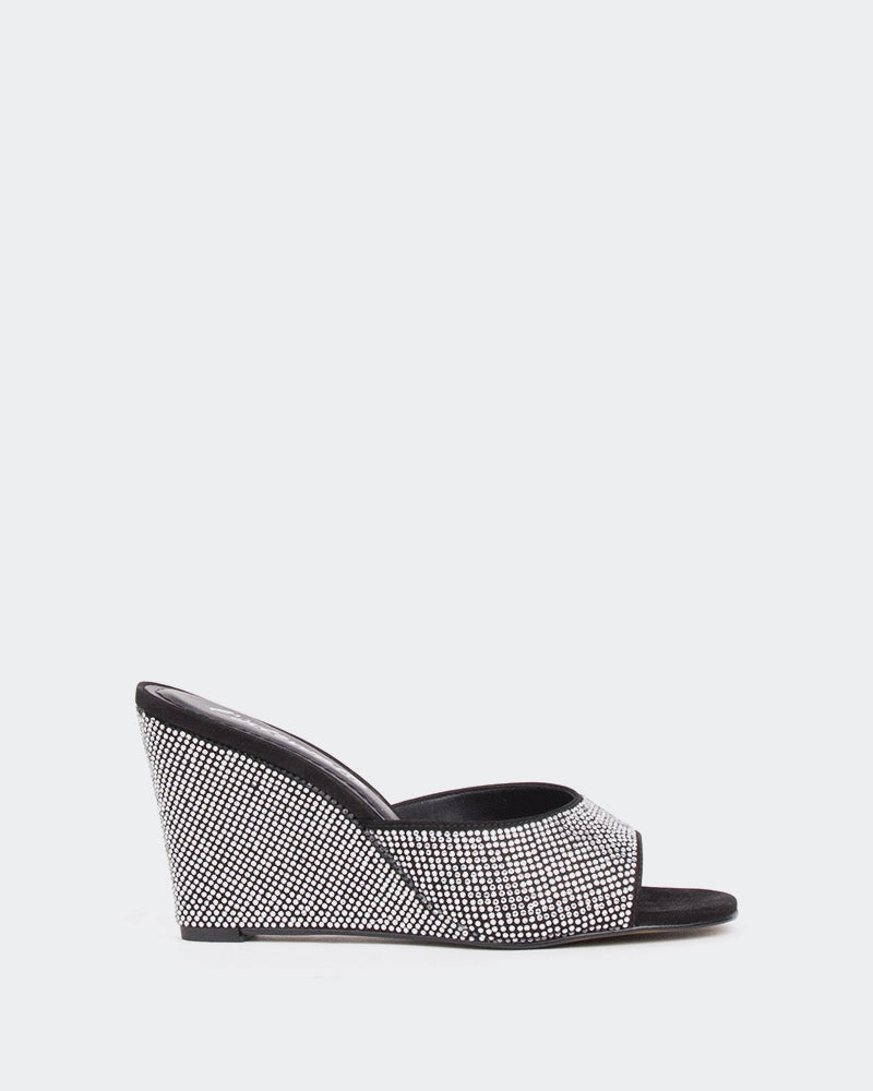 Caribbean Sandals Crystal Black Suede