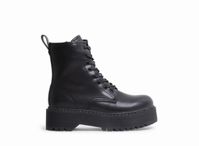 BETTYY BLACK SYNTHETIC 14 Eye Combat Boots