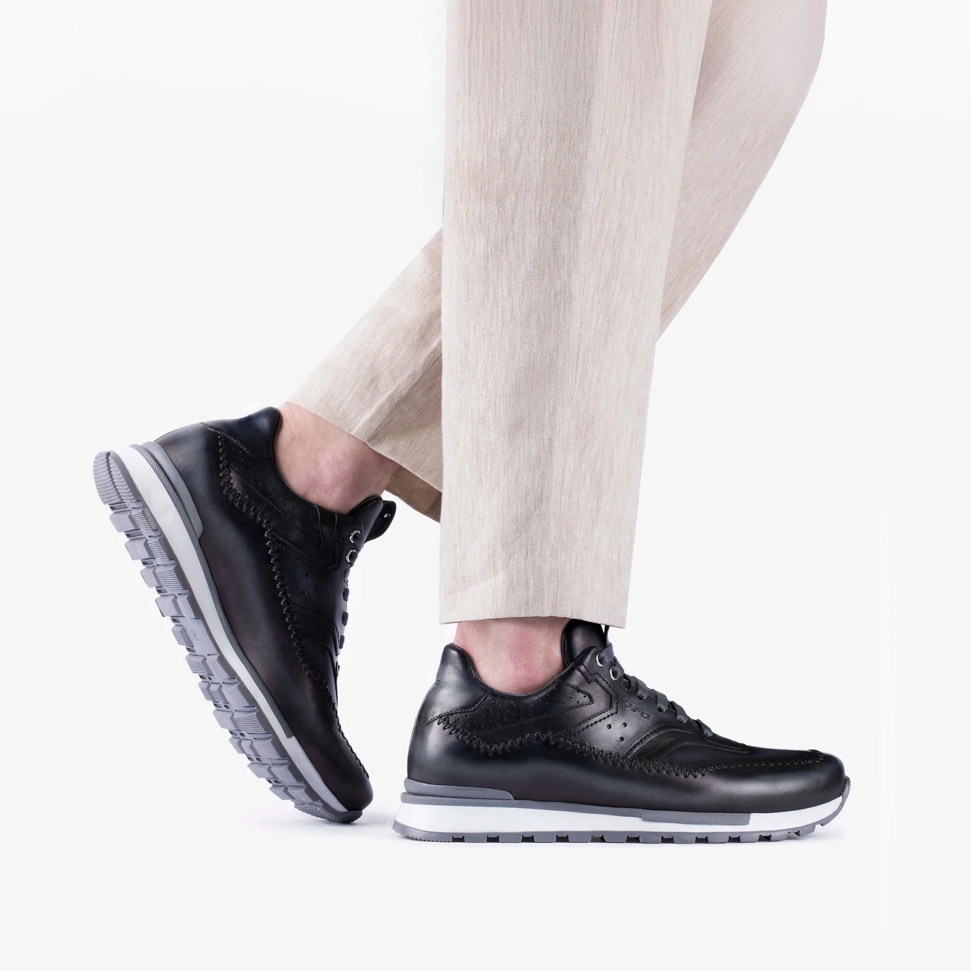 Men's Gray Patina Leather Sneaker Ahnu Montara Hiking Shoes