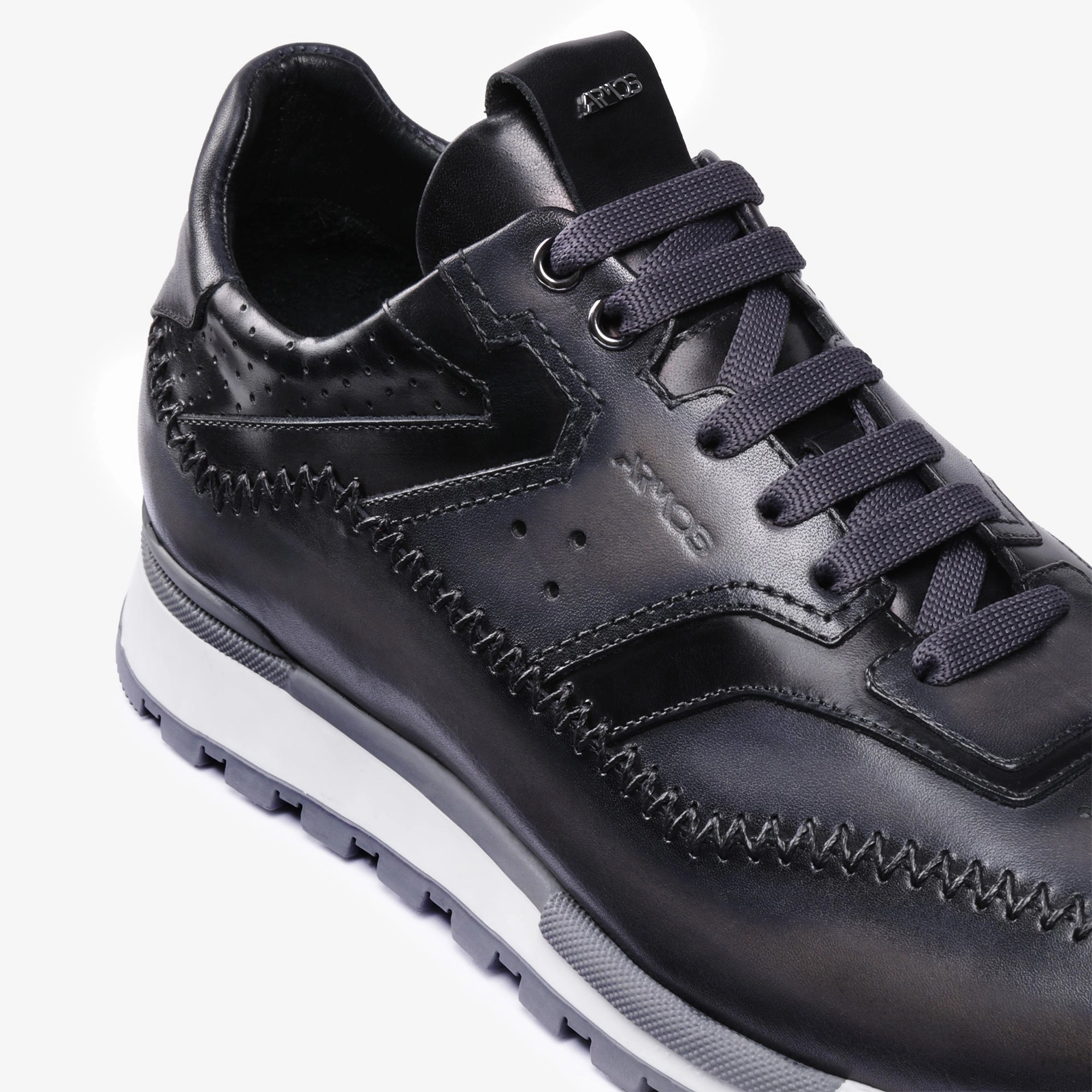 Men's Gray Patina Leather Sneaker Trail Running Shoes Versus Hiking Shoes