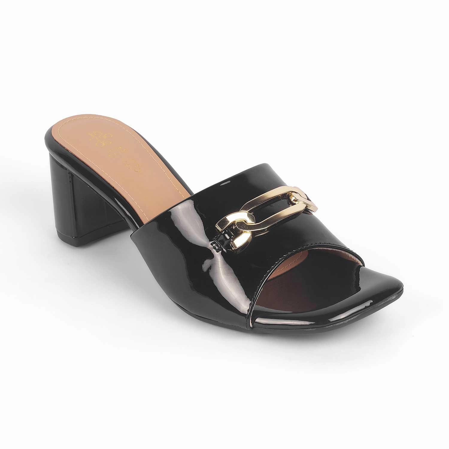 Lug Sole Sandals Tresmode Adare Black Women's Dress Block Heel Sandals