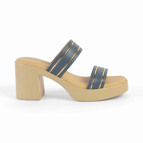 Nice Sandals Tresmode Mauro Blue Women's Dress Block Heel Sandals