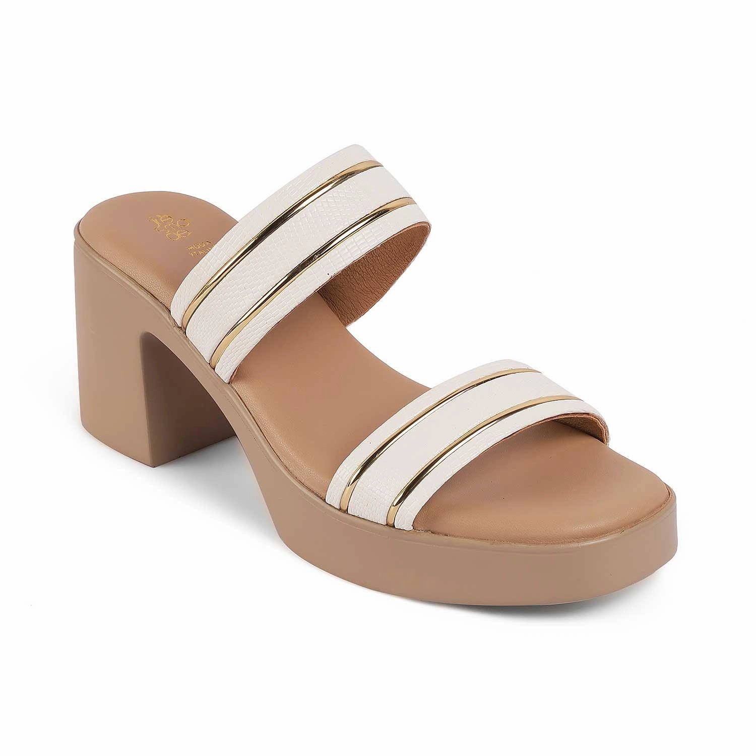 Sandals Park Tresmode Mauro White Women's Dress Block Heel Sandals