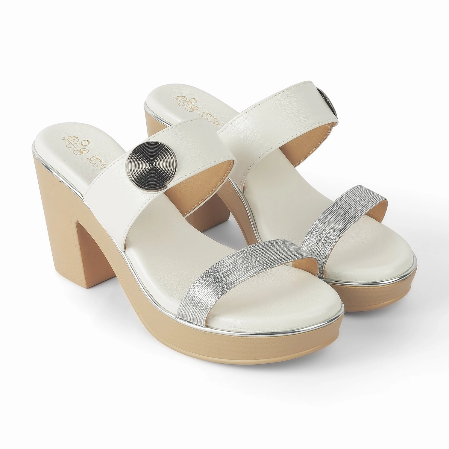 Sandals Hotel Montego Bay Tresmode Tall White Women's Dress Block Heel Sandals