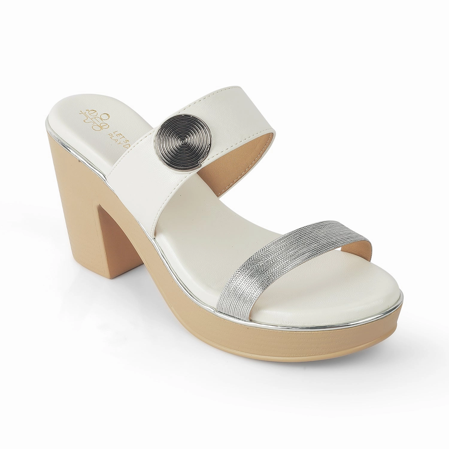 Tresmode Tall White Women's Dress Block Heel Sandals Sandals Pop