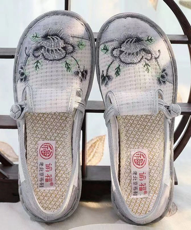 Embroidered Shoes Breathable Women Flat Red Mesh Feet Images