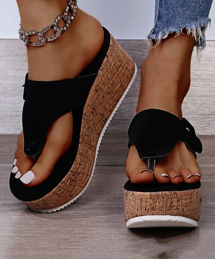 Sandals Royal Bahamian In Nassau White Wedge Heels Boho Splicing Flip Flops Slide Sandals UU007