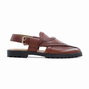 Skechers Sandals Harstad - Men's Brown Calf Leather Sandal