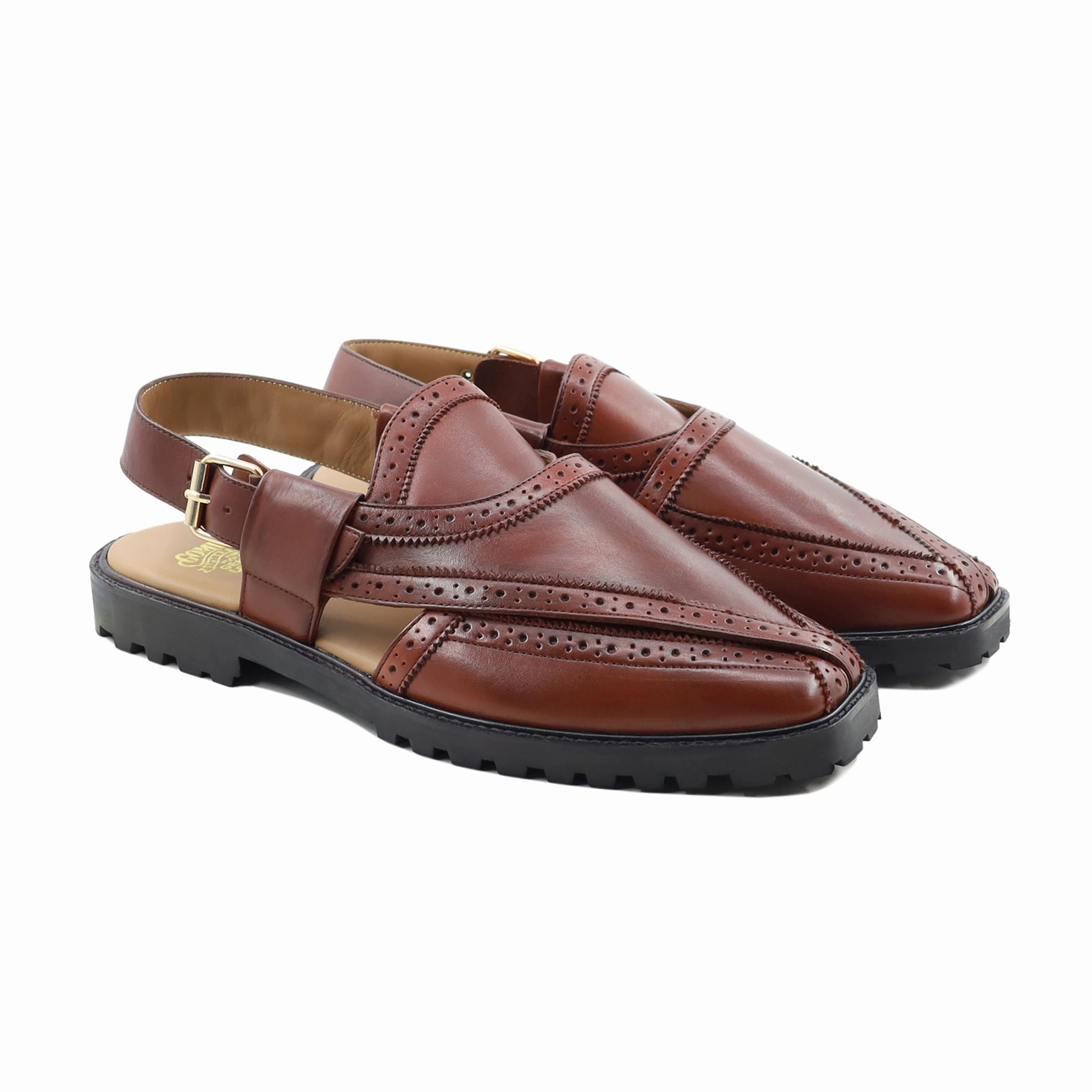 Harstad - Men's Brown Calf Leather Sandal Sandals Day Pass