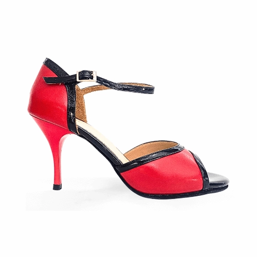 Pasional - Red & Black Classic Leather Tango Shoes Best Shoes For Standing On Concrete
