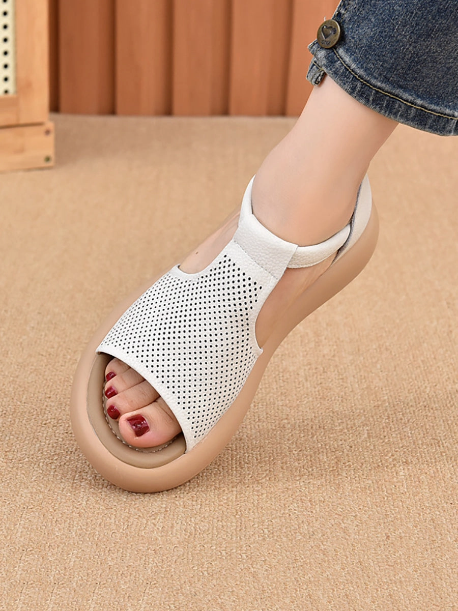 High Top Summer Sandals Casual Leather Women Platfrom