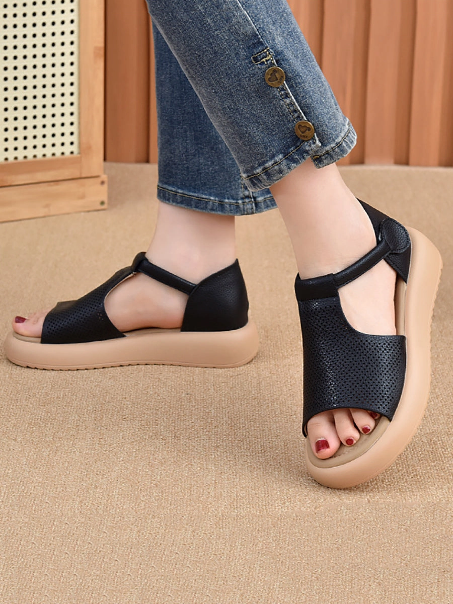 Shoes Banned Summer Sandals Casual Leather Women Platfrom