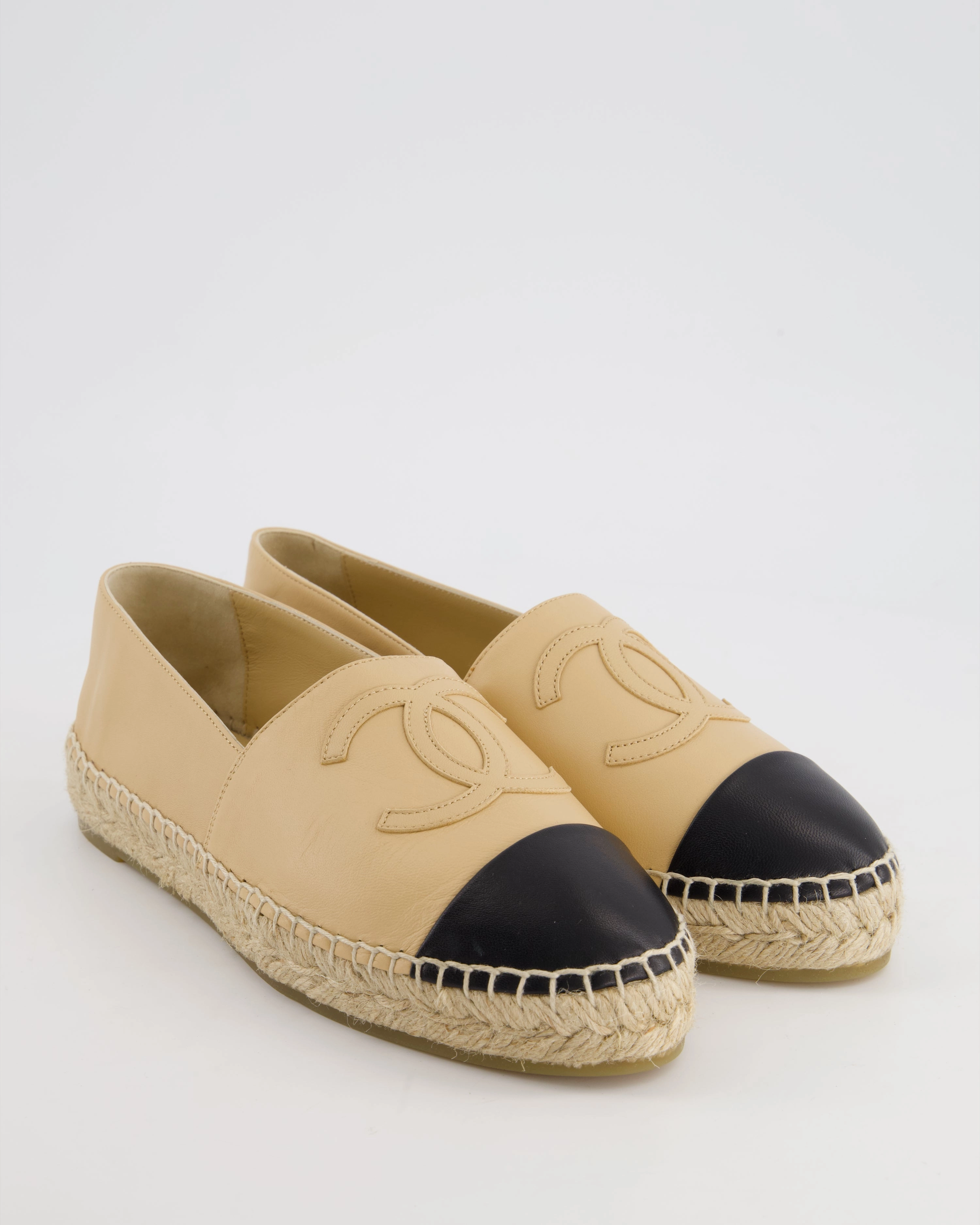 Chanel Beige & Black Leather Espadrilles Shoes Size EU 40 RRP 730 Espadrilles Kenzo