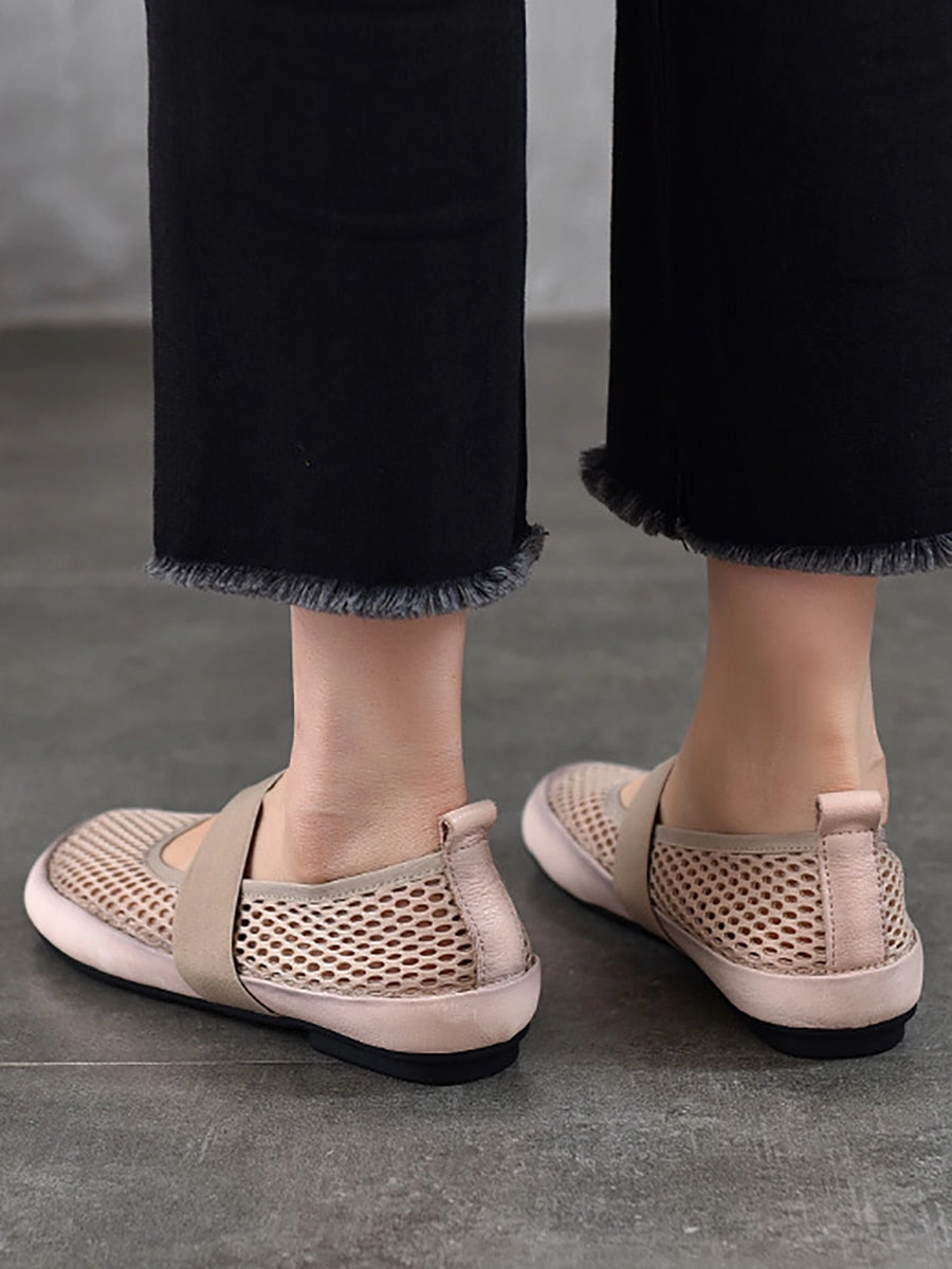Low Heel Leather Summer Mesh Women Shoes Pune