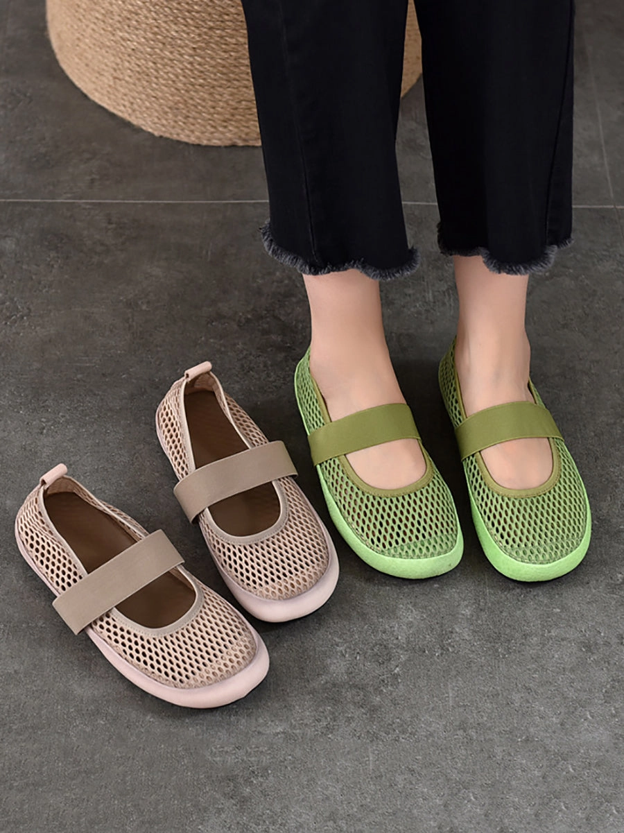 Shoes Indianapolis Low Heel Leather Summer Mesh Women Shoes