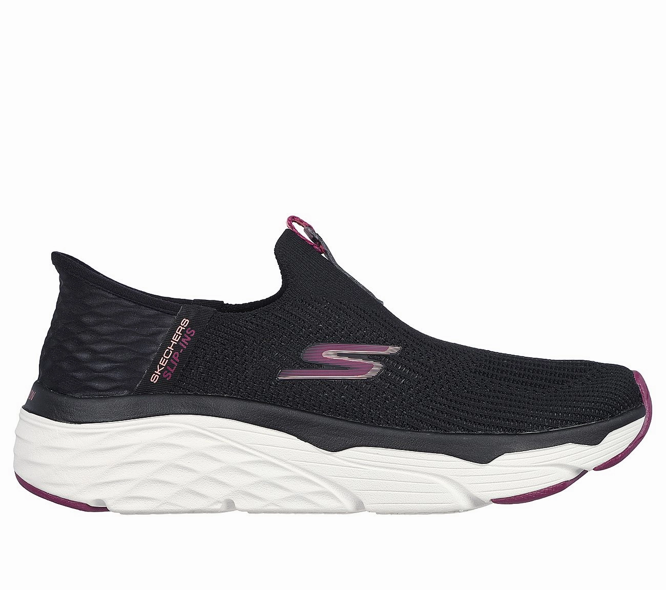 SKECHERS SLIP-INS: MAX CUSHIONING ELITE - SMOOTH - 128571 - BKBU Running Shoes With Stability