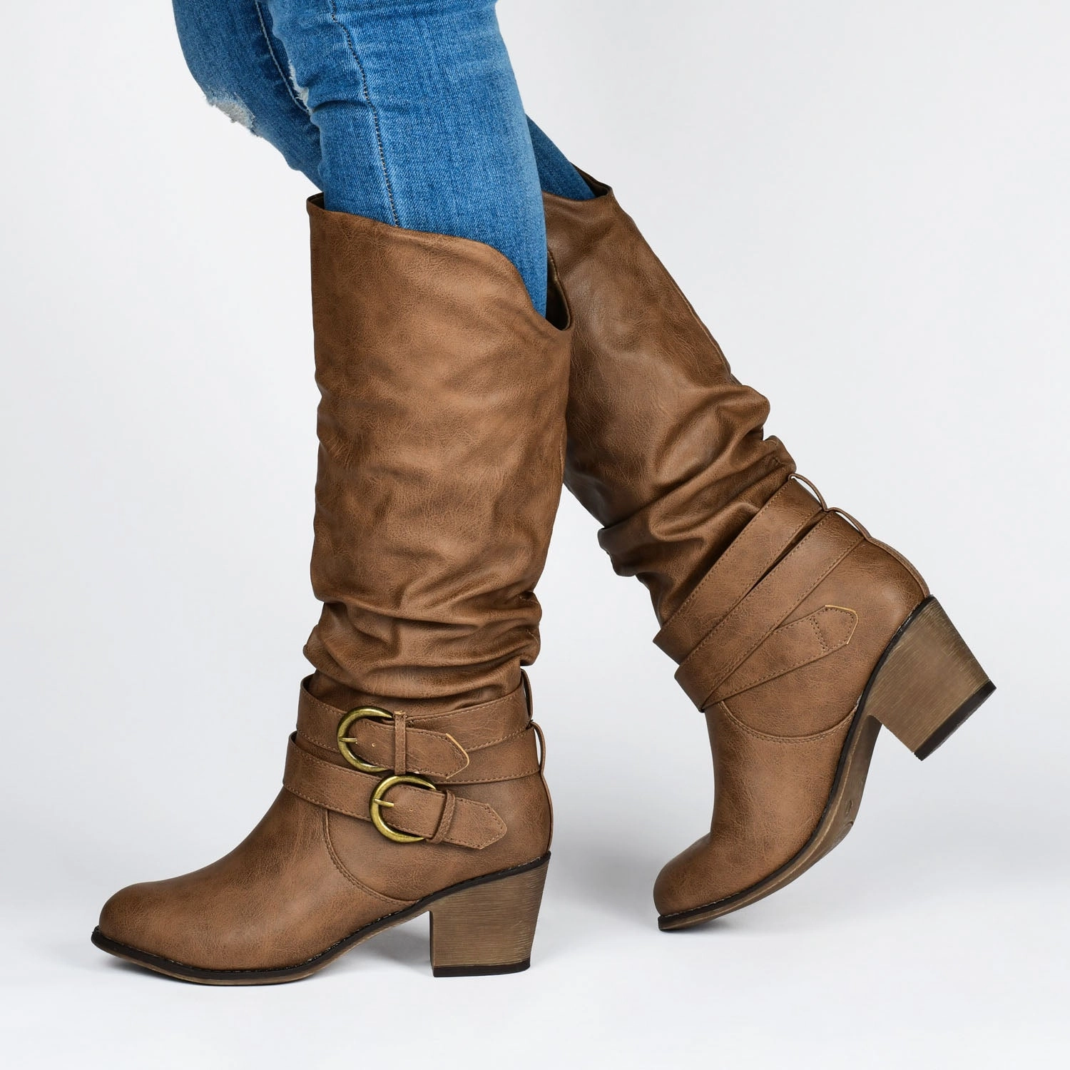 LATE KNEE-HIGH WESTERN BOOTS IN VEGAN LEATHER Knee High Boot Inserts