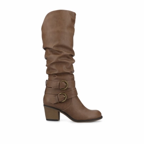 LATE KNEE-HIGH WESTERN BOOTS IN VEGAN LEATHER Braden Zip Up Suede Knee High Boots