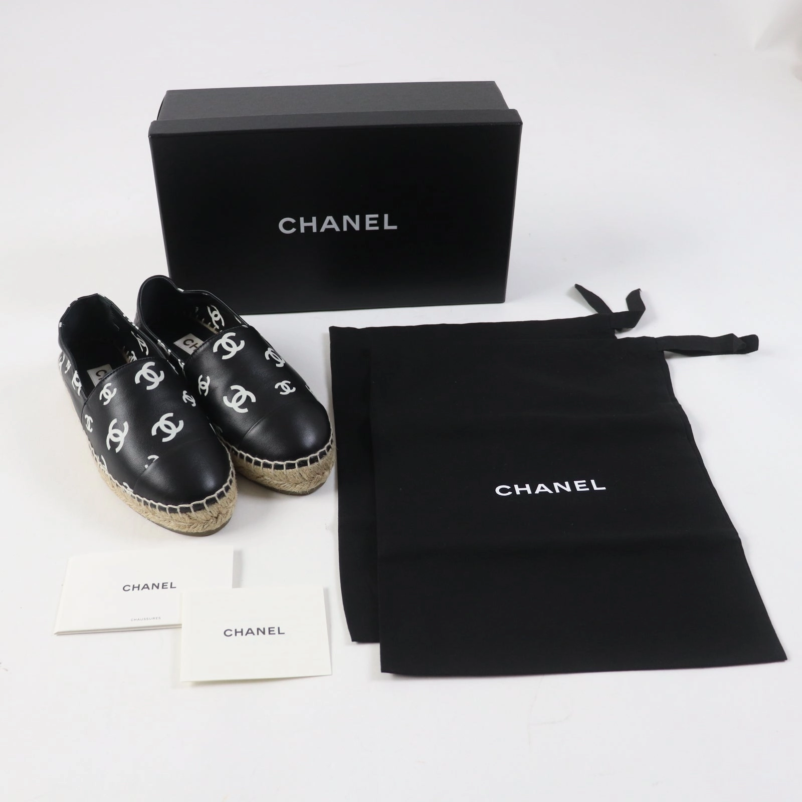 Chanel COCO Espadrilles Slip-ons Leather Shoes Clear Espadrilles Sandals