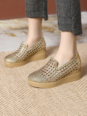 Women Casual Summer Cutout Platform Sandal SC1040 Machine Wash Shoes