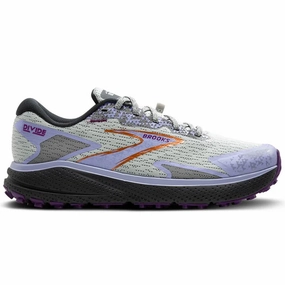 Women's Brooks Divide 5, Mercury/Ebony/Sweet Lavender, 9.5 B Medium Best Trail Shoes For Men