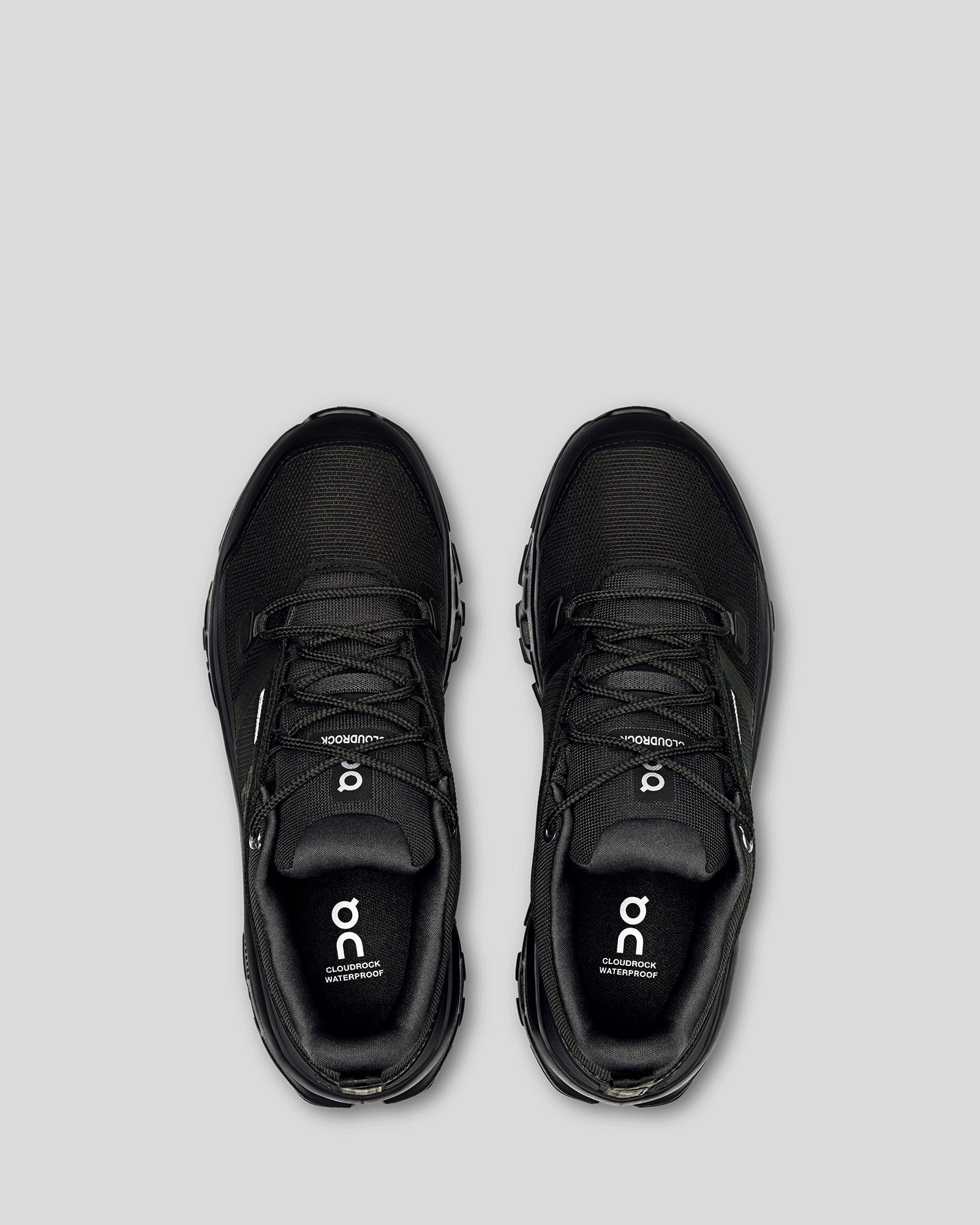 Women's On Cloudrock Low Hiking Shoes - Black/Black Waterproof Barefoot Hiking Shoes