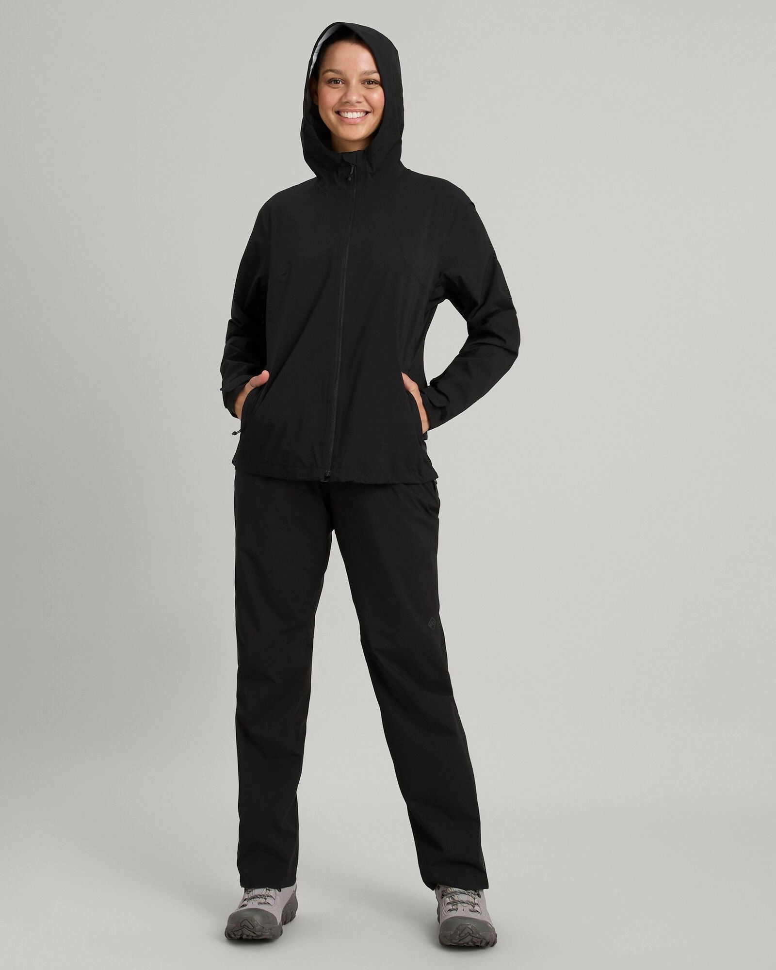 Comfortable Short Rain Boots Women's Trailhead Stretch 2.5-layer Rain Pants - Black Stingray